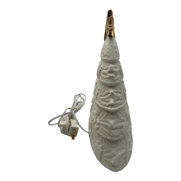 St Nicholas Square Illuminated Jade Porcelain Light Up Christmas Tree 10" w/ Box - Picture 7 of 10